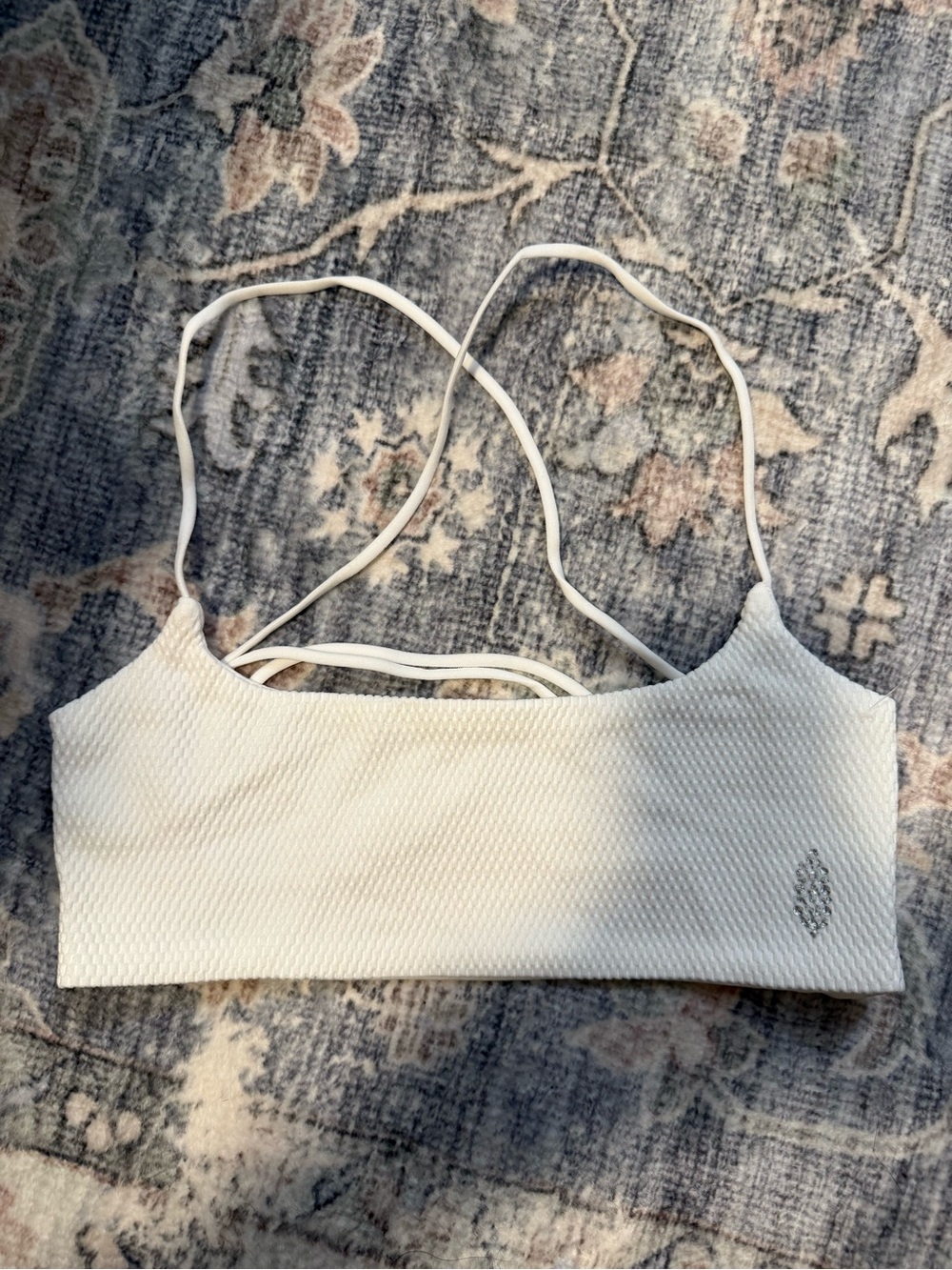 Free People White Textured Shuffle Bra